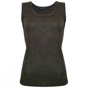 NEW INSIGHT women's solid tank in black gold